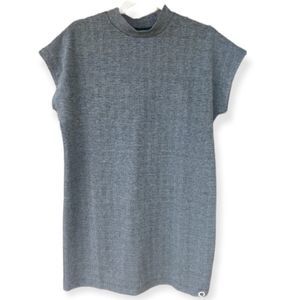 MADEWELL Mockneck Tee Dress in Grey Glen Plaid Sz XS